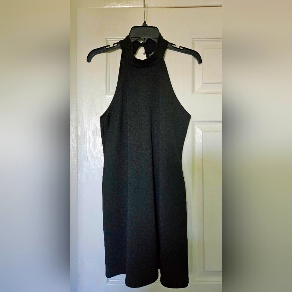 Black Halter Mini Dress
